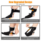 Plantar Fasciitis Night Splint Sock Upgraded Plantar Fasciitis Brace with Support Plate for Women Men for Achilles Tendonitis Foot Drop Heel Spur Pain Relief Black (Small)