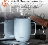 Ember Temperature Control Smart Mug 2, 14 Oz, App-Controlled Heated Coffee Mug with 80 Min Battery Life and Improved Design, White