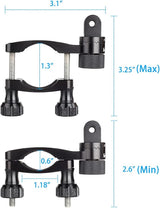 HSU Aluminum Bike Bicycle Handlebar Mount and Bike/Motorcycle Handlebars for Go Pro Hero 11/10/9/8/7/6/5/4, DJI Osmo Action AKASO and Other Action Cameras (Black)