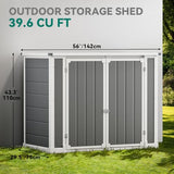 DWVO 5x3ft Resin Outdoor Storage Shed with Floor, Waterproof Lockable Storage Shed with Window, Plastic Outside Tool Storage for Garden, Backyard, Patio, Lawn, Gray