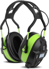 Bluetooth Hearing Protection, FM MP3 Noise Reduction Radio Headphones with 29dB NRR, Safety Ear Muffs with Bluetooth Radio, Wireless Cancelling Bluetooth Rechargebale FM Radio Headphones, Green