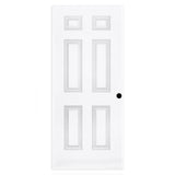 Steves u0026 Sons 30 in. x 80 in. 6-Panel Textured Hollow Core White Primed Pre-Bored Composite Interior Door Slab