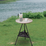 folding desk,Foldable Picnic Table Camping Folding Table,Outdoor Round Table Small Tea Coffee Table,Lightweight Beach Table Patio Dining Side Table,Fishing Tent Garden Table with Mesh Pocket