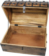 Nautical Cove Pirate Treasure Chest with Iron Lock and Skeleton Key – Storage and Decorative Box (X-Large 16 x 11 x 10.5) Pack of 2