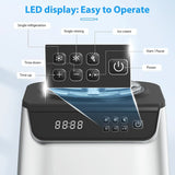 KISSAIR Upright Ice Cream Maker, Homemade Ice Cream Maker for Kids, Stainless Steel Machine with LED Display, 3 Modes for Gelato, Frozen Yogurt, Sorbet, 1.5L