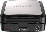 KRUPS Belgian Waffle Maker, Waffle Maker with Removable Plates, 4 Slices, Silver/Black
