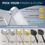 HammerHead Showers? Solid Metal LOW FLOW Handheld Shower Head with Hose and Brass Holder – OIL RUBBED BRONZE ?C Water Saving 1.75 GPM Detachable Shower Head – Adjustable Shower Wand Bracket & 6ft Hose